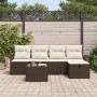 Conjunto de Sofá de Jardín de 6 Piezas con Cojines Marrón Poliratán by , Outdoor sofas - Ref: Foro24-3358867, Price: 366,56 €...