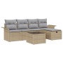 Juego de sofá de jardín de 6 piezas con cojines Beige Ratán Sintético by , Outdoor sofas - Ref: Foro24-3358869, Price: 381,04...