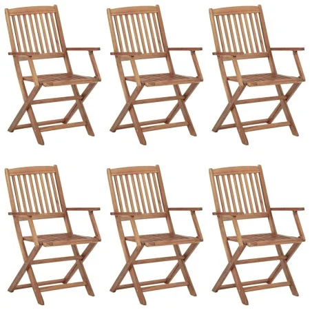 Sillas de exterior plegables 6 uds madera maciza acacia de vidaXL, Sillas de jardín - Ref: Foro24-3074936, Precio: 318,84 €, ...