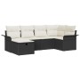 Conjunto de Sofá de Jardín de 6 piezas con Cojines Negro de Ratán Poliéster von , Outdoor-Sofas - Ref: Foro24-3358876, Preis:...