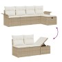 Conjunto de Sofás de Jardín de 6 Piezas con Cojines Beige de Ratán Poliéster by , Outdoor sofas - Ref: Foro24-3358870, Price:...