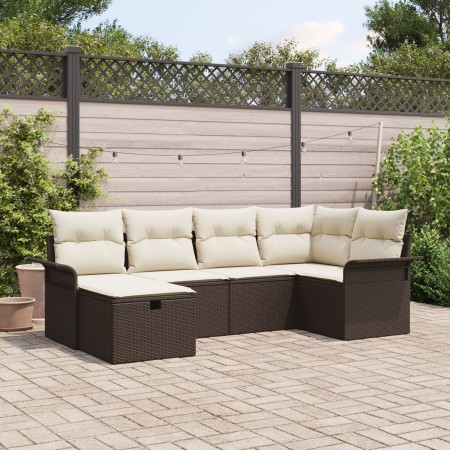 Set de 6 Piezas de Sofá de Jardín con Cojines Marrón Poliratán by , Outdoor sofas - Ref: Foro24-3358877, Price: 403,08 €, Dis...