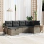 Juego de Sofá de Jardín de 6 Piezas con Cojines Gris Poliratán by , Outdoor sofas - Ref: Foro24-3358878, Price: 387,24 €, Dis...