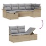 Set de Sofás de Jardín de 6 Piezas con Cojines Beige de Ratán Poliéster by , Outdoor sofas - Ref: Foro24-3358879, Price: 410,...