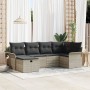 Conjunto de Sofá de Jardín de 6 Piezas con Cojines Gris Claro de Ratán Poliéster by , Outdoor sofas - Ref: Foro24-3358881, Pr...