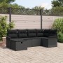Juego de Sofá de Jardín de 6 Piezas con Cojines Negros de Poliratán von , Outdoor-Sofas - Ref: Foro24-3358882, Preis: 401,76 ...