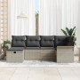 Conjunto de Sofá de Jardín de 6 Piezas con Cojines Gris Claro de Ratán Poliéster by , Outdoor sofas - Ref: Foro24-3358881, Pr...