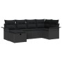 Juego de Sofá de Jardín de 6 Piezas con Cojines Negros de Poliratán von , Outdoor-Sofas - Ref: Foro24-3358882, Preis: 401,76 ...