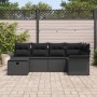 Juego de Sofá de Jardín de 6 Piezas con Cojines Negros de Poliratán von , Outdoor-Sofas - Ref: Foro24-3358882, Preis: 401,76 ...