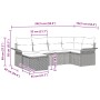 Conjunto de Sofá de Jardín de 6 Piezas con Cojines Gris Claro de Ratán Poliéster by , Outdoor sofas - Ref: Foro24-3358881, Pr...