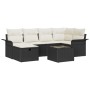 Conjunto de Sofás de Jardín de 7 Piezas con Cojines Negros de Poliratán von , Outdoor-Sofas - Ref: Foro24-3358886, Preis: 432...