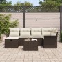 Juego de Sofás de Jardín de 7 Piezas con Cojines Marrón Ratán Poliémero von , Outdoor-Sofas - Ref: Foro24-3358887, Preis: 467...