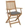 6 pcs folding garden chairs and solid acacia wood cushions by vidaXL, Garden chairs - Ref: Foro24-3074956, Price: 335,24 €, D...