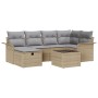 Juego de Sofá de Jardín de 7 Piezas con Cojines Beige Ratán Poliéster by , Outdoor sofas - Ref: Foro24-3358889, Price: 460,57...