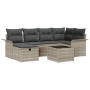 Conjunto de Sofá de Jardín de 7 piezas con Cojines en Gris Claro de Ratán Sintético by , Outdoor sofas - Ref: Foro24-3358891,...