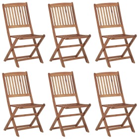 Folding outdoor chairs 6 pcs solid acacia wood by vidaXL, Garden chairs - Ref: Foro24-3074938, Price: 295,68 €, Discount: %