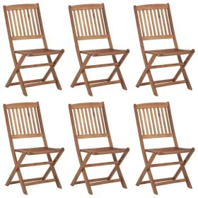 Sillas de exterior plegables 6 uds madera maciza acacia de vidaXL, Sillas de jardín - Ref: Foro24-3074938, Precio: 268,77 €, ...