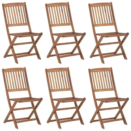 Sillas de exterior plegables 6 uds madera maciza acacia de vidaXL, Sillas de jardín - Ref: Foro24-3074938, Precio: 289,03 €, ...