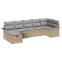 Conjunto de Sofá de Jardín de 7 Piezas con Cojines Beige Ratán Poliéster von , Outdoor-Sofas - Ref: Foro24-3358899, Preis: 46...