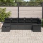 Juego de Sofá de Jardín de 7 Piezas con Cojines Negro de Ratán Poliéster von , Outdoor-Sofas - Ref: Foro24-3358902, Preis: 46...