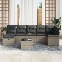 Conjunto de Sofá de Jardín de 8 Piezas con Cojines en Gris Ratán Poliéster by , Outdoor sofas - Ref: Foro24-3358908, Price: 4...