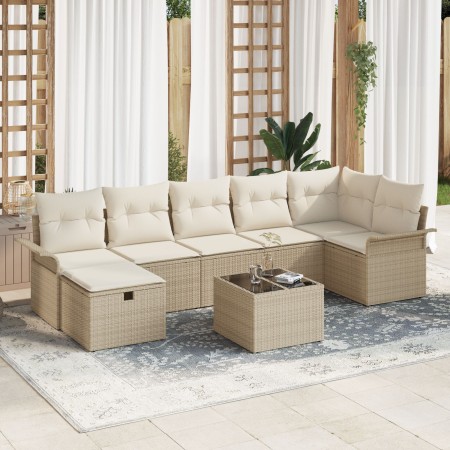 Juego de Sofá de Jardín de 8 Piezas con Cojines Beige Poliratán von , Outdoor-Sofas - Ref: Foro24-3358910, Preis: 546,07 €, R...