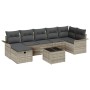 Conjunto de Sofá de Jardín de 8 Piezas con Cojines Gris Claro de Ratán Sintético by , Outdoor sofas - Ref: Foro24-3358911, Pr...