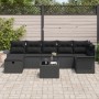 Conjunto de sofá de jardín de 8 piezas con cojines negro de poliratán von , Outdoor-Sofas - Ref: Foro24-3358912, Preis: 515,2...
