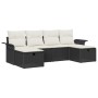 Conjunto de Sofá de Jardín de 6 Piezas con Cojines Negro de Ratán Poliéster by , Outdoor sofas - Ref: Foro24-3358916, Price: ...