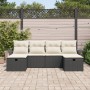Conjunto de Sofá de Jardín de 6 Piezas con Cojines Negro de Ratán Poliéster by , Outdoor sofas - Ref: Foro24-3358916, Price: ...