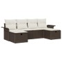 Conjunto de Sofás de Jardín de 6 Piezas con Cojines Marrón Ratán Poliéster von , Outdoor-Sofas - Ref: Foro24-3358917, Preis: ...