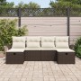 Conjunto de Sofás de Jardín de 6 Piezas con Cojines Marrón Ratán Poliéster von , Outdoor-Sofas - Ref: Foro24-3358917, Preis: ...
