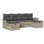 Juego de Sofá de Jardín de 6 Piezas con Cojines Beige y Gris de Ratán Poliéster by , Outdoor sofas - Ref: Foro24-3358921, Pri...