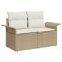 Juego de Sofá de Jardín de 6 Piezas con Cojines Beige de Poliratán by , Outdoor sofas - Ref: Foro24-3358920, Price: 398,90 €,...