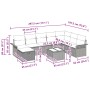 Juego de Sofás de Jardín de 9 Piezas con Cojines Ratán Poliéster by , Outdoor sofas - Ref: Foro24-3358937, Price: 578,08 €, D...