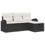 Conjunto de sofá de jardín de 4 piezas con cojines en ratán negro von , Outdoor-Sofas - Ref: Foro24-3359046, Preis: 265,97 €,...