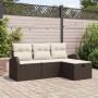 Juego de sofá de jardín de 4 piezas con cojines Marrón Poliratán by , Outdoor sofas - Ref: Foro24-3359047, Price: 271,19 €, D...
