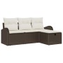 Juego de sofá de jardín de 4 piezas con cojines Marrón Poliratán by , Outdoor sofas - Ref: Foro24-3359047, Price: 271,19 €, D...
