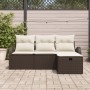 Juego de sofá de jardín de 4 piezas con cojines Marrón Poliratán by , Outdoor sofas - Ref: Foro24-3359047, Price: 271,19 €, D...