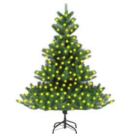 Árbol Navidad abeto Nordmann artificial con LEDs verde 240 cm