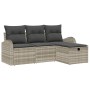 Juego de Sofás de Jardín de 4 Piezas con Cojines Gris Claro Poliratán by , Outdoor sofas - Ref: Foro24-3359051, Price: 272,92...