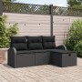Juego de Sofás de Jardín de 4 Piezas con Cojines Negro Poliratán by , Outdoor sofas - Ref: Foro24-3359052, Price: 273,01 €, D...