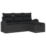 Juego de Sofás de Jardín de 4 Piezas con Cojines Negro Poliratán by , Outdoor sofas - Ref: Foro24-3359052, Price: 273,01 €, D...