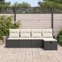 Conjunto Sofá de Jardín 5 Piezas Cojines Negro Poliratán by , Outdoor sofas - Ref: Foro24-3359056, Price: 314,59 €, Discount: %