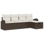 Conjunto de Sofás de Jardín de 5 Piezas con Cojines Ratán Poliratan Marrón by , Outdoor sofas - Ref: Foro24-3359057, Price: 3...