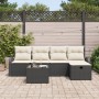 Conjunto de Sofá de Jardín de 6 Piezas con Cojines de Poliratán Negro by , Outdoor sofas - Ref: Foro24-3359066, Price: 361,84...