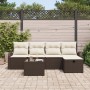 Juego de Sofá de Jardín de 6 Piezas con Cojines Marrón Ratán Poliéster von , Outdoor-Sofas - Ref: Foro24-3359067, Preis: 364,...