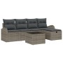 Sofá de Jardín de 6 Piezas con Cojines Gris de Ratán Sintético by , Outdoor sofas - Ref: Foro24-3359068, Price: 364,26 €, Dis...