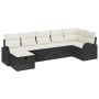 Juego de Sofá de Jardín de 7 Piezas con Cojines Negro Ratán Poliéster von , Outdoor-Sofas - Ref: Foro24-3359096, Preis: 418,7...