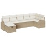 Conjunto de Sofá de Jardín de 7 Piezas Con Cojines Beige de Ratán Sintético by , Outdoor sofas - Ref: Foro24-3359100, Price: ...